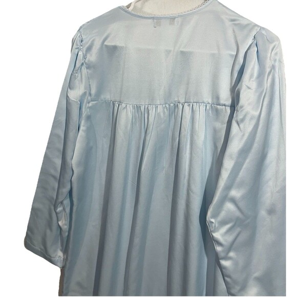 NWT MISS ELAINE Light Blue Nightgown Size Sm“Touch The Inside” Embroidered - Picture 6 of 8